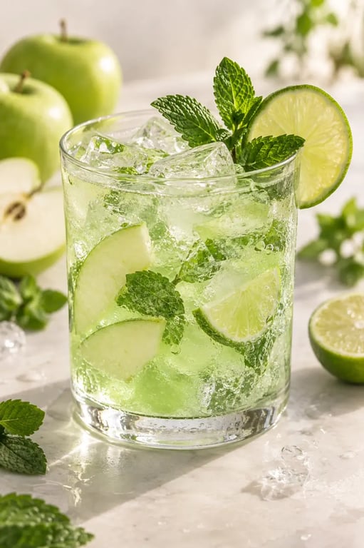 Cocktail avec Get 27 à la pomme, au citron vert et à la menthe