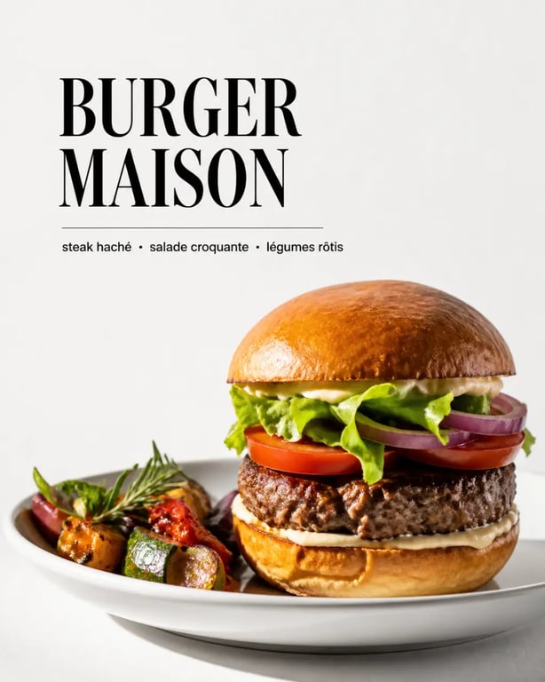 Idées repas avec steak haché : burger maison revisité avec accompagnement de légumes