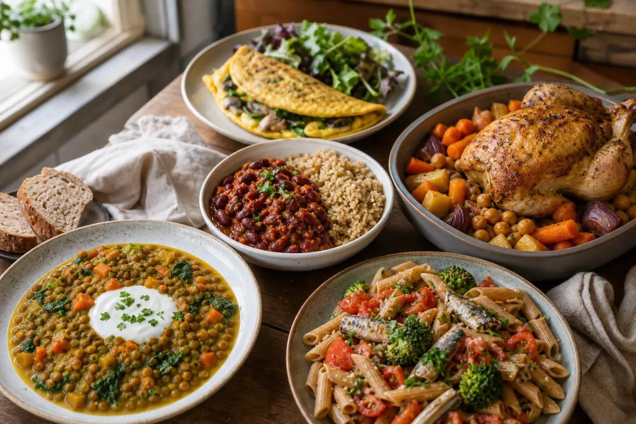 5 plats principaux IG bas, rassasiants et économiques à cuisiner cette semaine