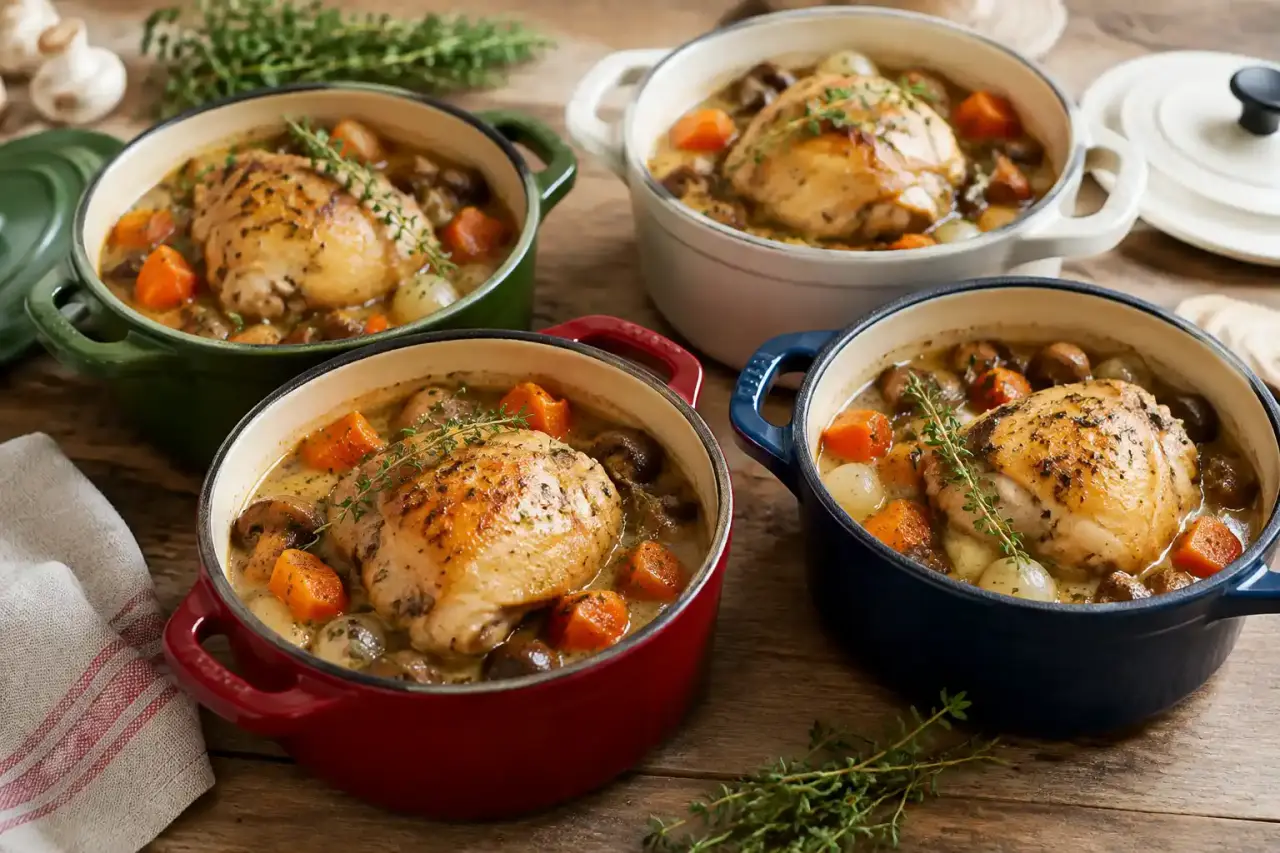 Plats mijotés au poulet : 4 cocottes pour garder une viande moelleuse