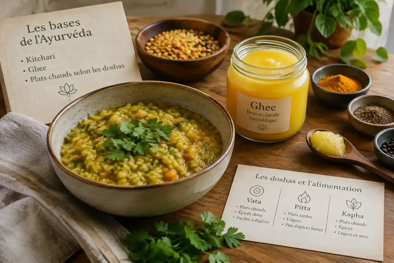 Les bases d’une recette ayurvédique : kitchari, ghee et plats chauds selon les doshas
