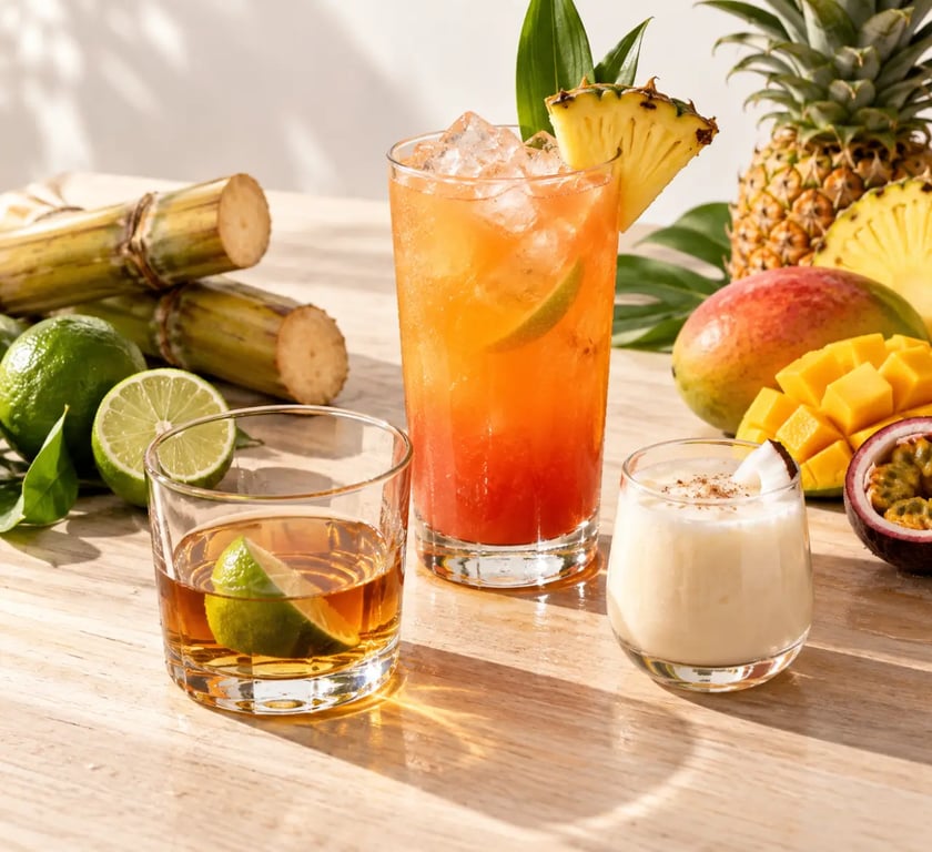Cocktail antillaise avec Ti’Punch, Punch Planteur et Punch Coco