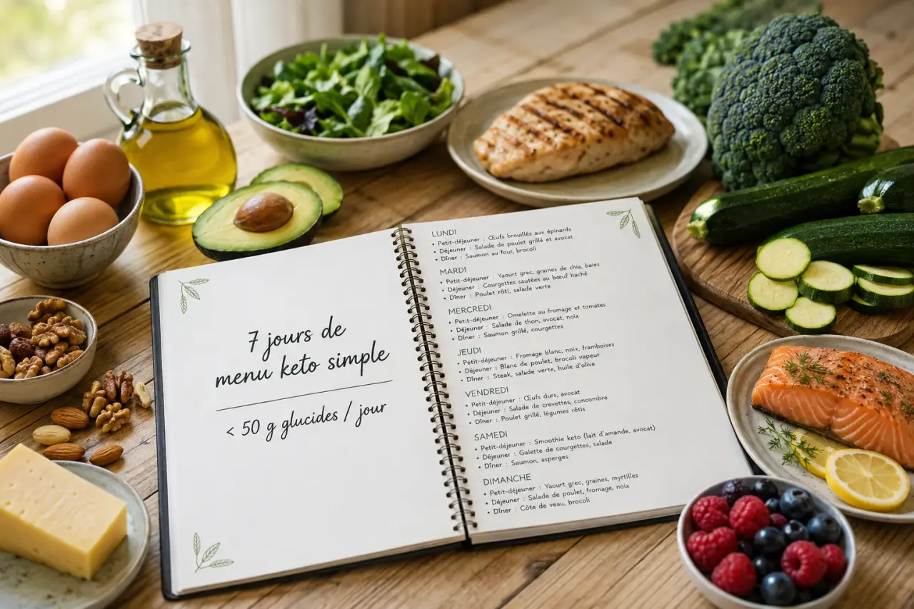 7 jours de menu keto simple pour rester sous 50 g de glucides