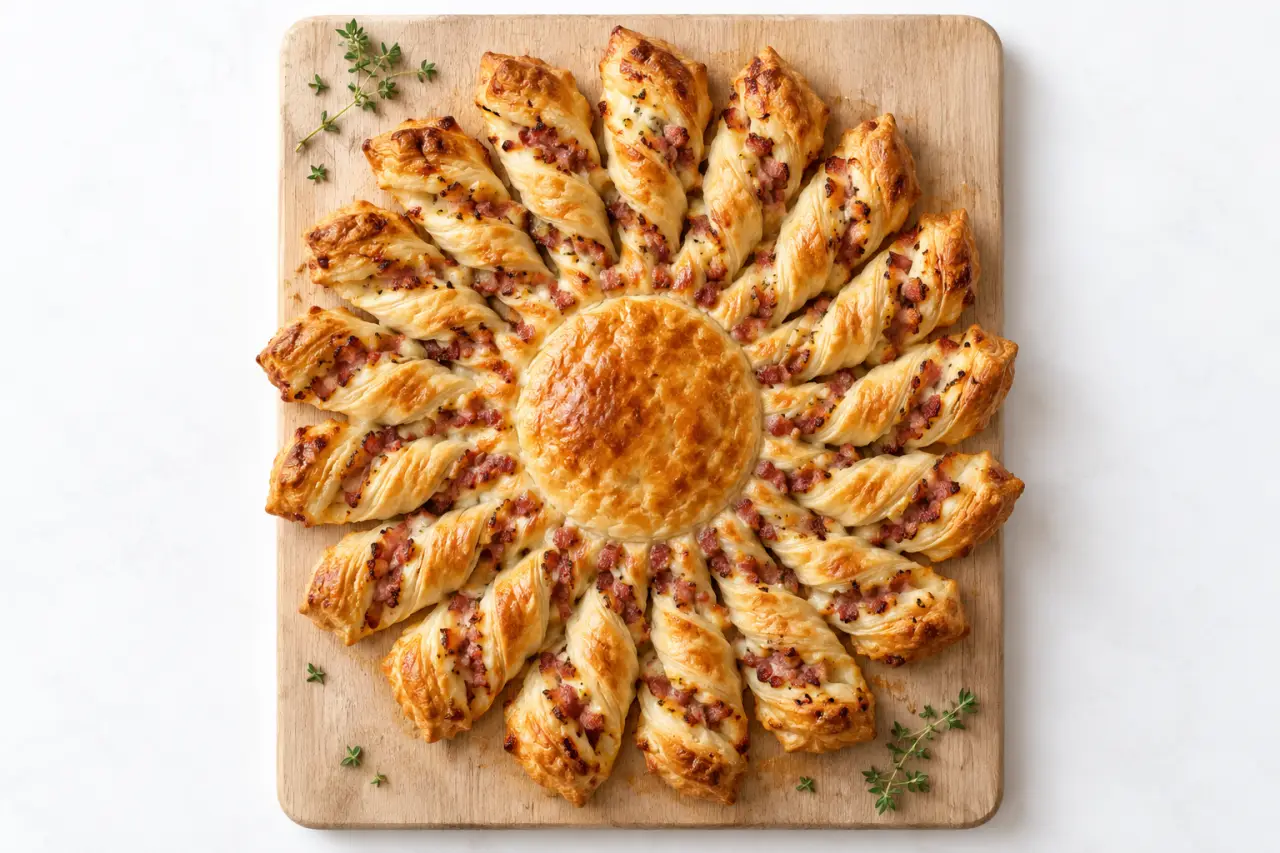 Que faire avec pate brise lardon ete : tarte soleil apéritive aux lardons