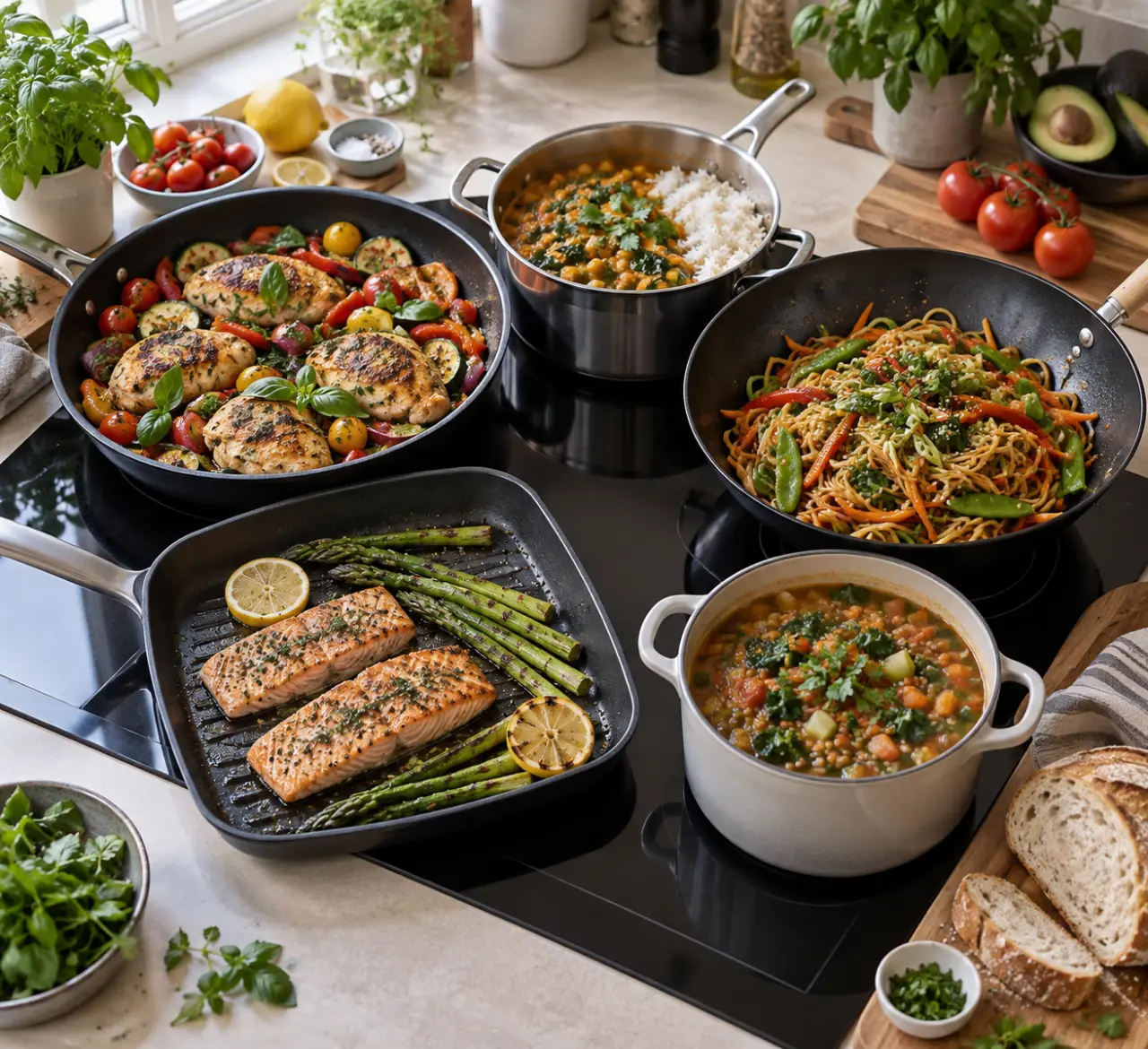 Sans four, 5 façons de préparer un repas chaud, frais et complet avec une simple plaque
